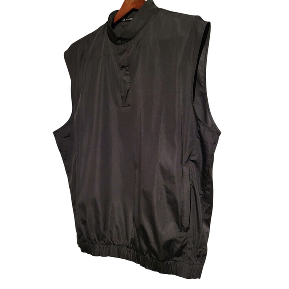 FootJoy Golf 1/4 Snap Black Pullover Windbreaker Sleeveless Vest Men’s Size XL. - Picture 3 of 14